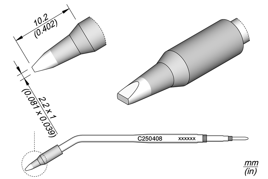 C250408 - Chisel Cartridge 2.2 x 1